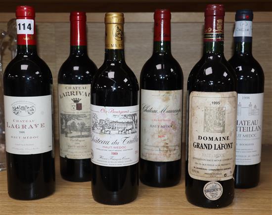 Six bottles of French Bordeaux wines